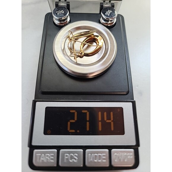 Dangling Gold Tone Metal Pierced Earrings Vintage Costume Jewelry - Picture 10 of 10